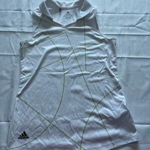 Adidas Girl’s White and Green Tank Top Size Medium